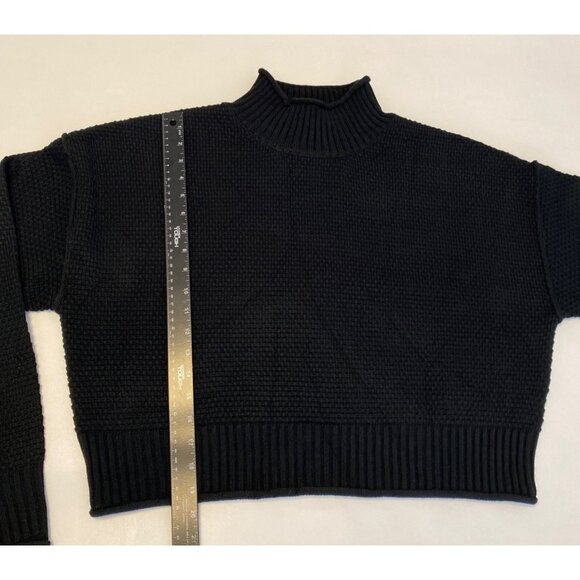 Double Zero Black Mock Neck Knit Turtleneck Sweater Size Large - Picture 4 of 8